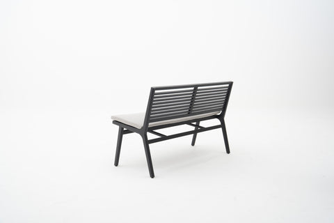 Armless Outdoor Settee Bench with Seat Pad
