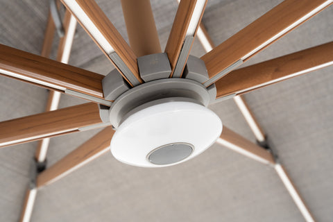 Cantilever Parasol with dual layer square canopy & LED lights