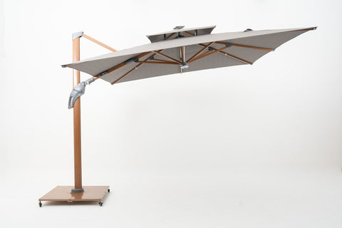 Cantilever Parasol with dual layer square canopy & LED lights