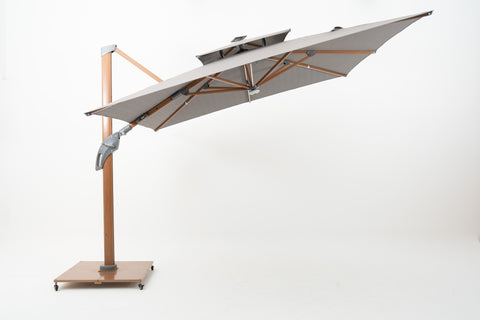Cantilever Parasol with dual layer square canopy & LED lights