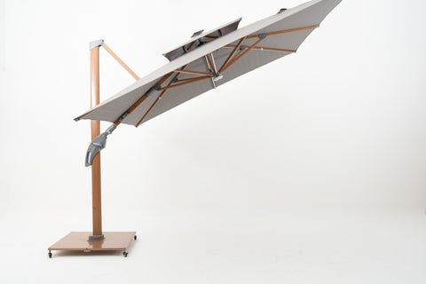Cantilever Parasol with dual layer square canopy & LED lights