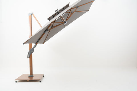 Cantilever Parasol with dual layer square canopy & LED lights