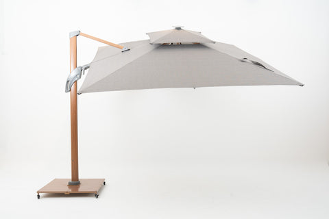Cantilever Parasol with dual layer square canopy & LED lights