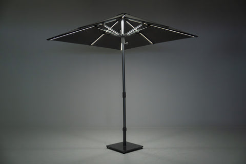 TROPIVUE Centerpost Parasol with Square Canopy & LED Lights