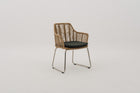 ALMA Synthetic Rattan Wicker Weave Outdoor Dining Armchair with Seat Pad