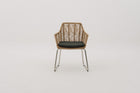 ALMA Synthetic Rattan Wicker Weave Outdoor Dining Armchair with Seat Pad