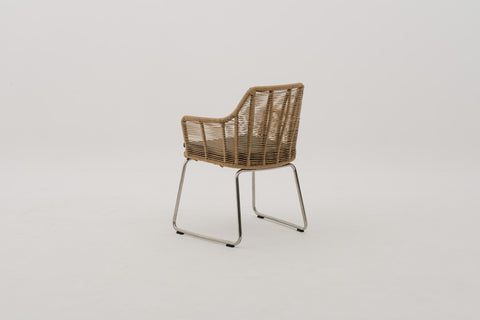 ALMA Synthetic Rattan Wicker Weave Outdoor Dining Armchair with Seat Pad