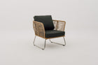 ALMA Synthetic Rattan Wicker Weave Outdoor Lounge Chair with Seat & Back Cushions