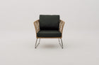 ALMA Synthetic Rattan Wicker Weave Outdoor Lounge Chair with Seat & Back Cushions