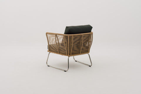 ALMA Synthetic Rattan Wicker Weave Outdoor Lounge Chair with Seat & Back Cushions