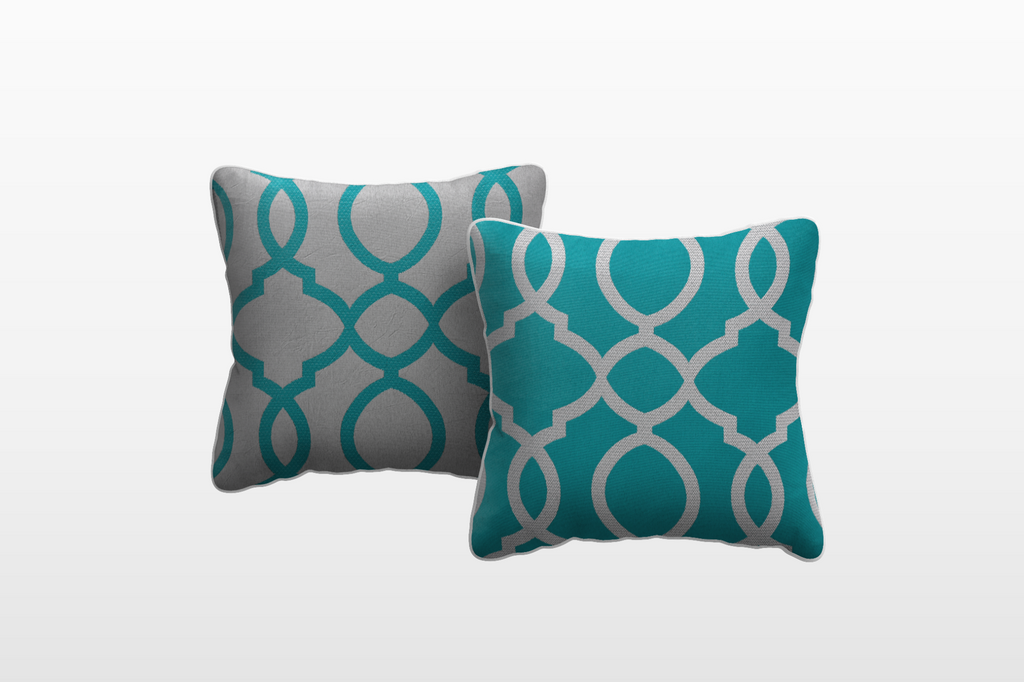 ARTEMIS Outdoor Cushion (Color: Calm Cyan / Motif: Anchor Links)