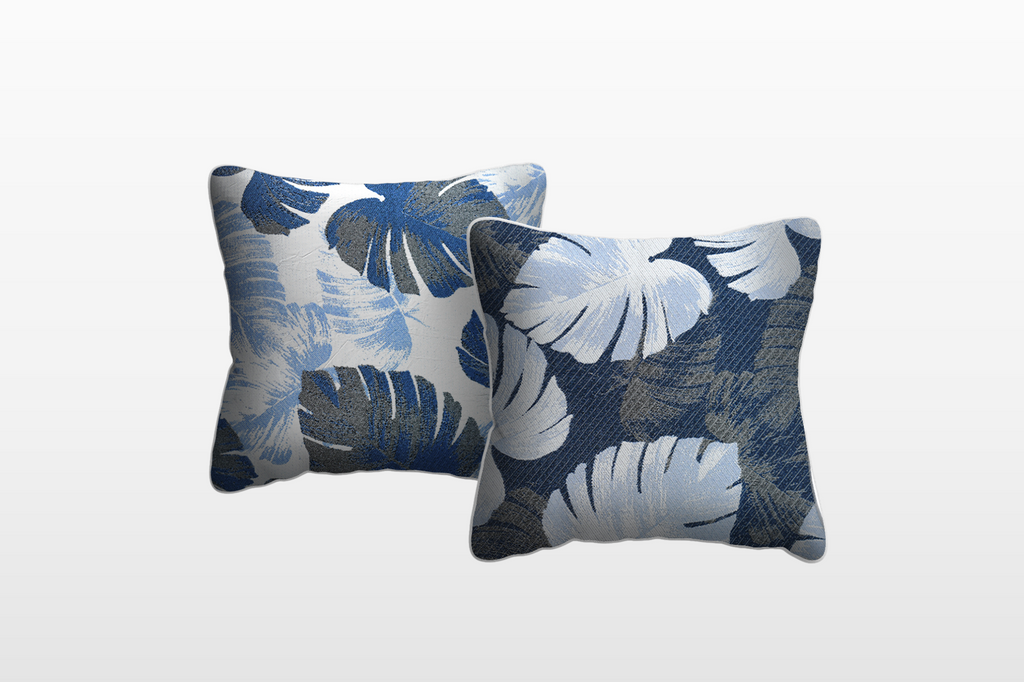 ARTEMIS Outdoor Cushion (Color: Elegant Navy / Motif: Dentate Leaves)