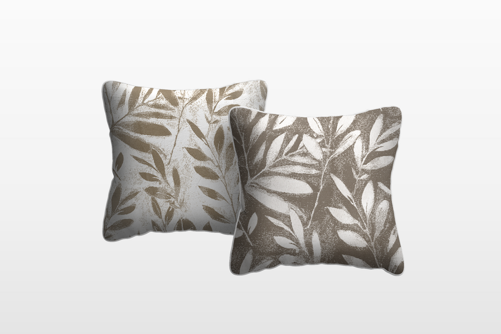 ARTEMIS Outdoor Cushion (Color: Honest Brown / Motif: Pinnate Leaves)