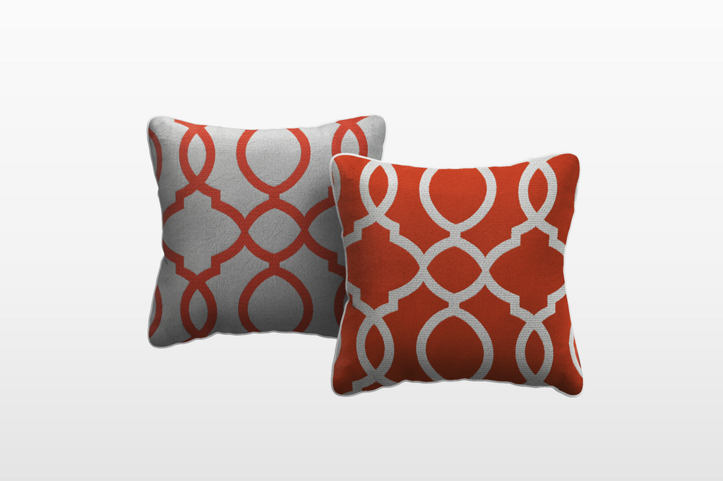 ARTEMIS Outdoor Cushion (Color: Warm Salmon / Motif: Anchor Links)