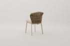 CORALENA Rope Weave Dining Side Chair with Seat & Back Cushions