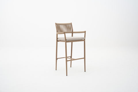 Wicker Weave Outdoor Bar Chair with Seat Cushion
