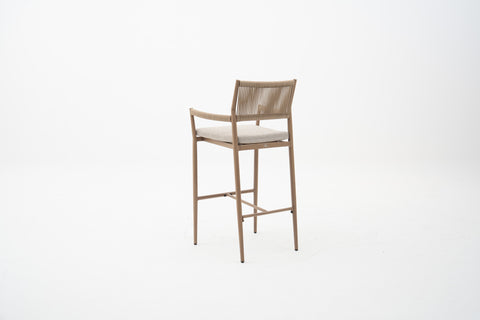 Wicker Weave Outdoor Bar Chair with Seat Cushion