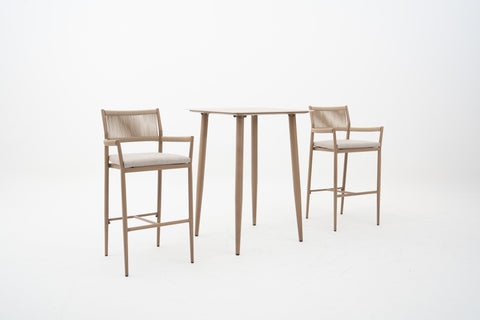 3-Piece Wicker Weave Outdoor Bar Set