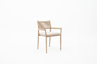 Wicker Outdoor Dining Armchair with seat cushion