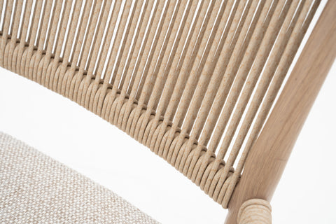 Wicker Outdoor Dining Armchair with seat cushion
