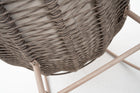 Outdoor Wicker Rocking Chair in Wood-Look Frame & Ivory Cushion