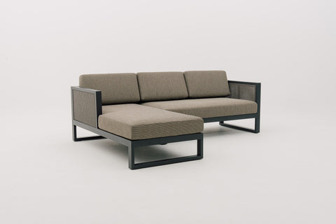 FARGOZA 2-Piece Synthetic Rattan Wicker Weave L-Sectional Outdoor Sofa with Seat & Back Cushions