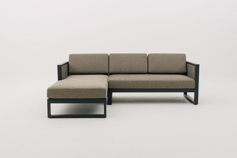 FARGOZA 2-Piece Synthetic Rattan Wicker Weave L-Sectional Outdoor Sofa with Seat & Back Cushions