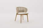 INDIARA Outdoor Rope Weave Dining Chair with Seat Pad