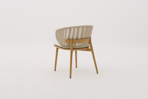 INDIARA Outdoor Rope Weave Dining Chair with Seat Pad