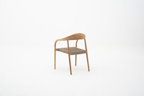 Rope Weave Teak Wood Outdoor Dining Armchair