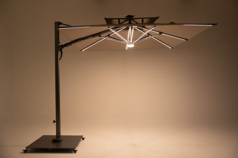 LE MERVEIL Dual Layer Cantilever Parasol with solar LED Lights