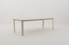 MACUATAZEN Rectangular Outdoor Dining Table with Sintered Stone Top in ivory color