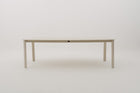 MACUATAZEN Rectangular Outdoor Dining Table with Sintered Stone Top in ivory color