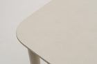 MACUATAZEN Rectangular Outdoor Dining Table with Sintered Stone Top in ivory color