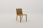 METZWICK Synthetic Rattan Wicker Weave Outdoor Dining Side Chair in Teak Wood Frame