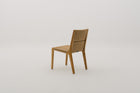 METZWICK Synthetic Rattan Wicker Weave Outdoor Dining Side Chair in Teak Wood Frame