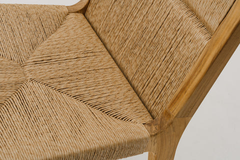 METZWICK Synthetic Rattan Wicker Weave Outdoor Dining Side Chair in Teak Wood Frame