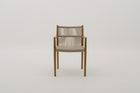 MORENOI Outdoor Rope Weave Dining Armchair in Mahogany Wood Frame