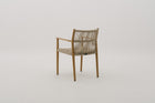 MORENOI Outdoor Rope Weave Dining Armchair in Mahogany Wood Frame