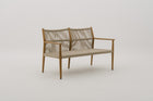 MORENOI Outdoor Rope Weave Loveseat in Mahogany Wood Frame