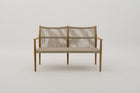 MORENOI Outdoor Rope Weave Loveseat in Mahogany Wood Frame