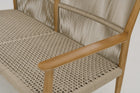 MORENOI Outdoor Rope Weave Loveseat in Mahogany Wood Frame