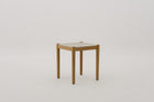 MORENOI Square Outdoor Side Table in Mahogany Wood Frame with Sintered Stone Top