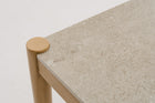 MORENOI Square Outdoor Side Table in Mahogany Wood Frame with Sintered Stone Top