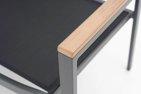 MOZETRA Stackable Outdoor Sling Dining Armchair