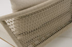 RHODEBELLE 3-Seater Rope Weave Outdoor Sofa in Mahogany Wood Frame with Seat & Back Cushions