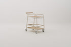 ROLLA 2-Tier Wicker Serving Cart with Castors