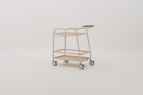ROLLA 2-Tier Wicker Serving Cart with Castors