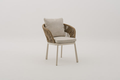 VITORRA Rope Weave Outdoor Dining Armchair with Seat & Back Cushions