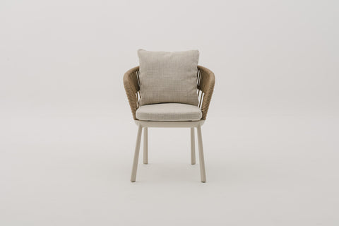VITORRA Rope Weave Outdoor Dining Armchair with Seat & Back Cushions